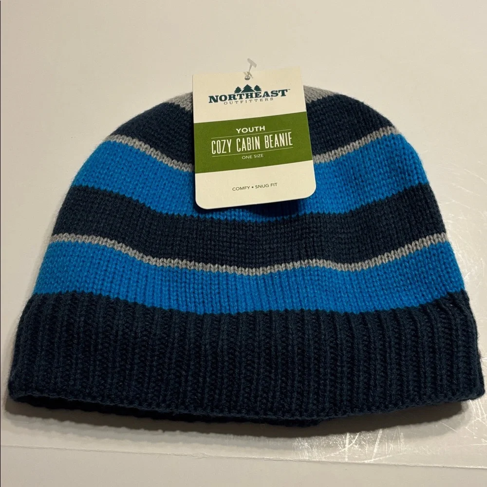 Northeast Outfitters Youth Cozy Cabin Blue Stripe Beanie